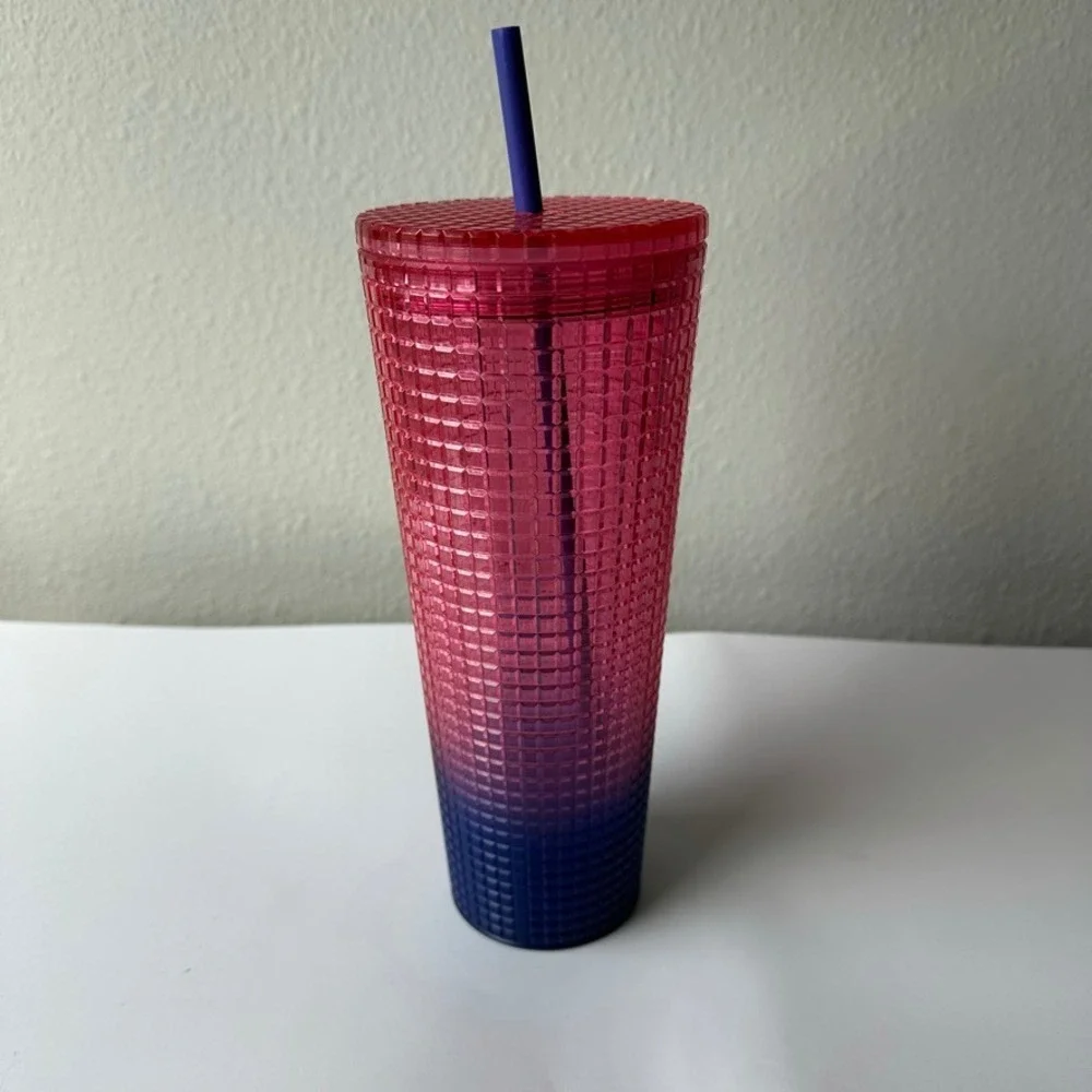 Starbucks Starbucks 24oz Venti Tumbler‎ Pink Blue Gradient Grid Summer 2022